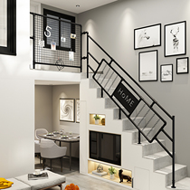 Light luxury wrought iron stair handrail guardrail Nordic indoor and outdoor attic railings home simple modern fence