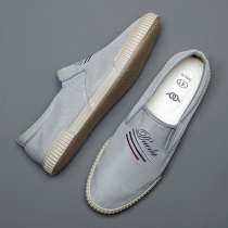 2022 New Old Beijing Breathable Sail Cloth Shoes Mens Han Edition One Foot Pedal Casual Shoes Youth Trend Open Car Board Shoes