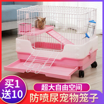 Rabbit Cage Luxury Double automatic clear dung Indoor home Rabbit guinea pigs house The Dutch Pig T Grand Villa