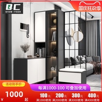 Entry corner porch cabinet shoe cabinet integrated entrance door living room partition cabinet light luxury simple modern double-sided screen Cabinet