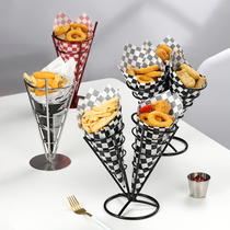 Iron fries rack fried chicken basket food display stand American Bar Bar Bar creative snack rack container for fries