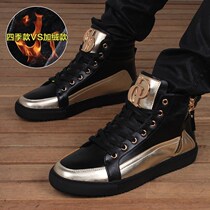 2021 Hong Kong autumn winter Tide brand leather Supreme mens shoes zipper high board shoes leather shoes plus velvet plus cotton mens shoes