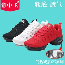 Yizhong flying dance shoes womens soft bottom spring and summer new square dance shoes leather mesh sailor adult dance womens shoes