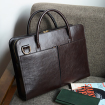 Shepherd MOOSHI Official Bag Handmade Custom Texture Briefcase Mens Handbag Business Leather Bag Genuine Leather Handbag