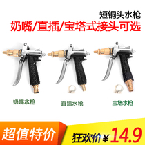 Car washing water gun short full copper multifunctional alloy mist water column fingerboard type household high pressure car washing machine water gun head