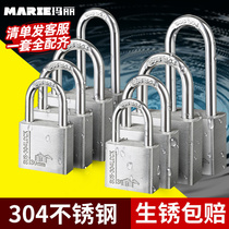 304 stainless steel padlock outdoor lock waterproof rust-proof rainproof anti-theft lock open anti-pry household door lock