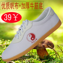 New Qiao Shang Taiji shoes high quality canvas surface thick non-slip beef tendon base martial arts training shoes for men and women