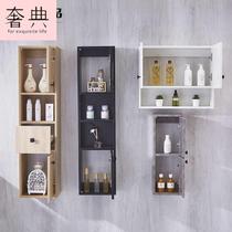 Toilet side cabinet side narrow cabinet bathroom storage side wooden cabinet wall-mounted cracked cabinet cabinet solid boutique waterproof set 001