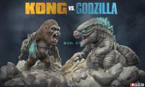 King Kong vs Godzilla Q version scene 3D printing model stl hand-made high-precision material file