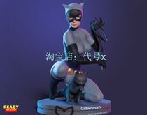 DC Catwoman Squatting Posture and Xiao Mao 3D Printing Model Data stl Character Hand-run High-precision Material File