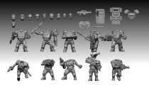 Elysium can replace troops 10 by 10 components package War chess board game 3D printing model stl High precision file