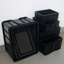 Anti-static turnover box Black finishing storage box Electronic components material parts box Plastic frame Logistics basket thickened