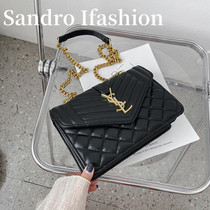 Sandro Ifashion French niche womens bag 2020 new Lingge small square bag Joker chain shoulder bag