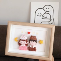 Heixiu soft pottery custom photo frame small red book creative gift three-dimensional character couple wedding diy gift to picture