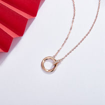 Mobius ring 18K gold color gold rose gold true diamond necklace Au750 Clavicle chain 520 Gift for girlfriend