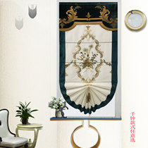 European-style yarn shading Roman curtain fan-shaped lifting arch curtain light luxury quality re-test stairwell villa built-in window