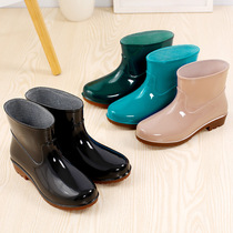 Rain shoes womens fashion models wear summer non-slip rain boots rubber shoes new overshoes low-top short waterproof shoes