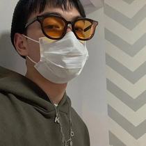 Yellow gm sunscreen sunglasses mens fashion transparent orange lenses Hip hop Orange trend colored sunglasses womens summer