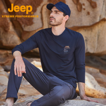 Jeep Jeep early autumn commemorative round neck sweater mens modal skin top outdoor casual warm T-shirt