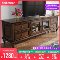 American solid wood TV cabinet Composition minimalist living room Small family type log tea table TV enclosure Hot pin chart furniture