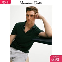 New product special offer Massimo Dutti mens mall with the same linen environmental protection short-sleeved mens casual top POLO shirt 00722274501