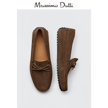 Massimo Dutti mens shoes Sand color Suede leather Mens Loafers 12304850107