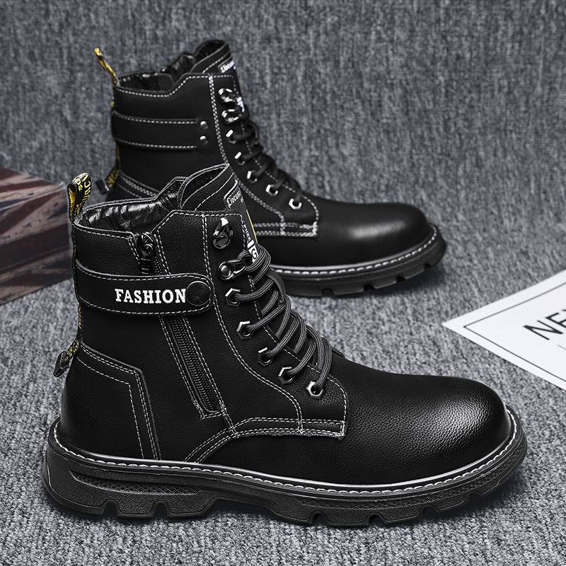 Martin Boots Men's Shoes 2023 New Autumn High Top Sports Casual British Style Men's Workwear Black Fashion Shoes Summer