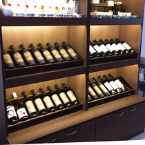 Creative wine rack ornaments solid wood modern simple red wine display rack commercial wine bottle rack red wine labeling display rack