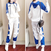 Spring and Autumn foreign style leisure sports suit women 2021 spring new fashion loose Korean version of the two-piece trend