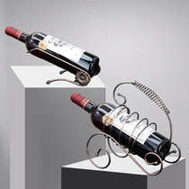 Wrought creative wine cabinet wine bottle rack carriage red wine rack ornaments decoration shelf light luxury household wine bottle rack