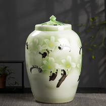  Ceramic rice cylinder household with cover Jingdezhen water tank surface cylinder oil cylinder 20 50 150 kg 200 kg storage tank seal
