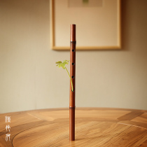 Qingzhuju bamboo flute with smoked bamboo Japanese wall-mounted antique Chinese flower creative bamboo tube flower stand
