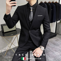  Groom suit suit Mens three-piece suit Wedding suit Casual business professional formal suit Slim suit Best man suit