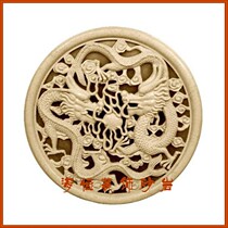 Haiheng sandstone sculpture relief background wall pendant Hotel Villa club decoration material Transparent Double Dragon board