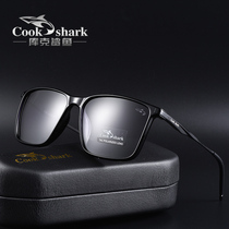 cookshark cook shark sunglasses male and female driver mirror polarized ink mirror tide male drive discolored glasses