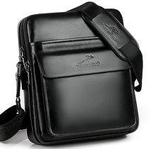 Mens Leather Soft Shoulder Bag Multi-compartment Korean Backpack Head Layer New Business Leisure Mens Bag shoulder bag