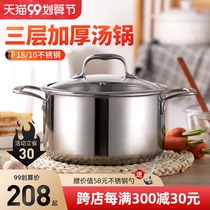 Germany daide soup pot 304 stainless steel thickened household soup pot cooking porridge non-stick pot gas induction cooker cooking pot