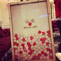 Signature plate book Table book Birthday party Annual meeting Creative wedding gift Love wood chip Sign-in plate photo frame