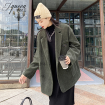 Corduroy suit jacket women padded 2021 autumn and winter new loose casual retro advanced velvet small suit