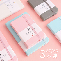 Kaba Bear A6 A7 small note notebook 3 packs Cute girl simple creative college students High school junior high school small English word memory notebook notepad mini portable record pocket book