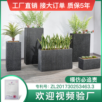 Outdoor FRP flowerpot rectangular large courtyard combination balcony mall planting flower box vase custom bonsai