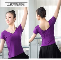 Autumn and winter dance practice clothes female adult V collar dance practice Top Yoga Fitness long sleeve elastic slim slim thin