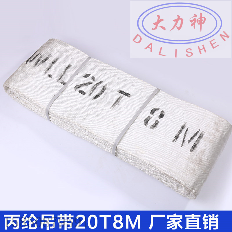 Direct flat sling lifting white 2-head buckle ring mold crane lifting belt