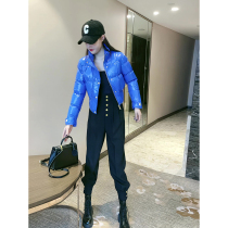 2022 - Winter 2022 European gas repair and short feather feather clothing girl high - end temperament small cotton coat woman
