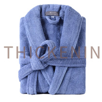 High GSM thick cotton bathrobe men and women towel absorbent white hotel couple long bath size bathing large yukata
