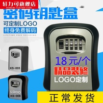 Password lock box decoration company construction site cat eye door mirror wall-mounted key storage box homestay metal anti-theft