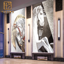 Mosaic background wall art mural cut painting decorative painting living room bathroom corridor entrance handmade custom matu