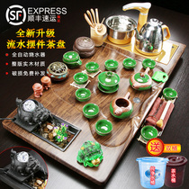 Tea set Household automatic integrated living room tea tray Office guest Ceramic Kung Fu tea pot Solid wood tea table
