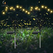 Cross-border new product wind-driven firefly solar lamp garden atmosphere decoration LED swing firefly floor lamp