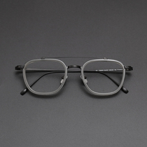 Handsome and ruffian designer retro pure titanium glasses frame men and women tide can be equipped with myopia with a degree of Japanese glasses